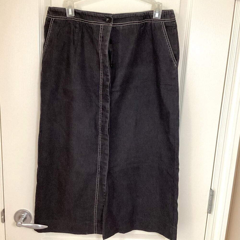 Peter Nygard Women's Black Denim Maxi Long Pencil Skirt Size 12